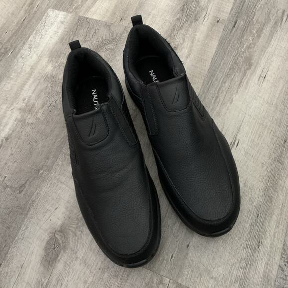 Nautica Orwell Mens Shoes Size 12 Black Comfortable Utility Work Slip On NICE - Picture 10 of 11